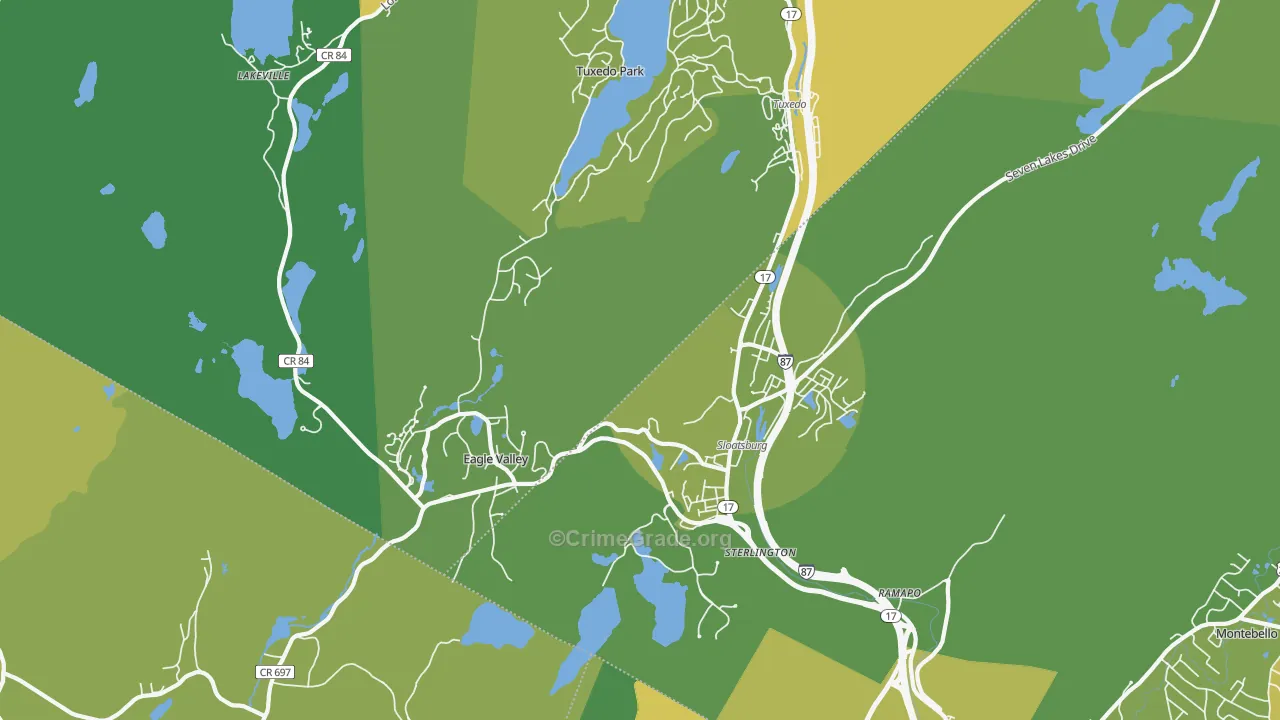 Sloatsburg, NY Map of Vandalism Rates