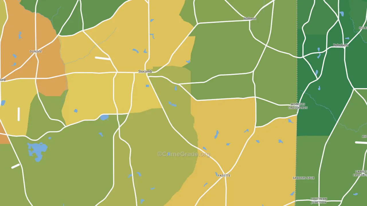 Slocomb, AL Map of Vandalism Rates