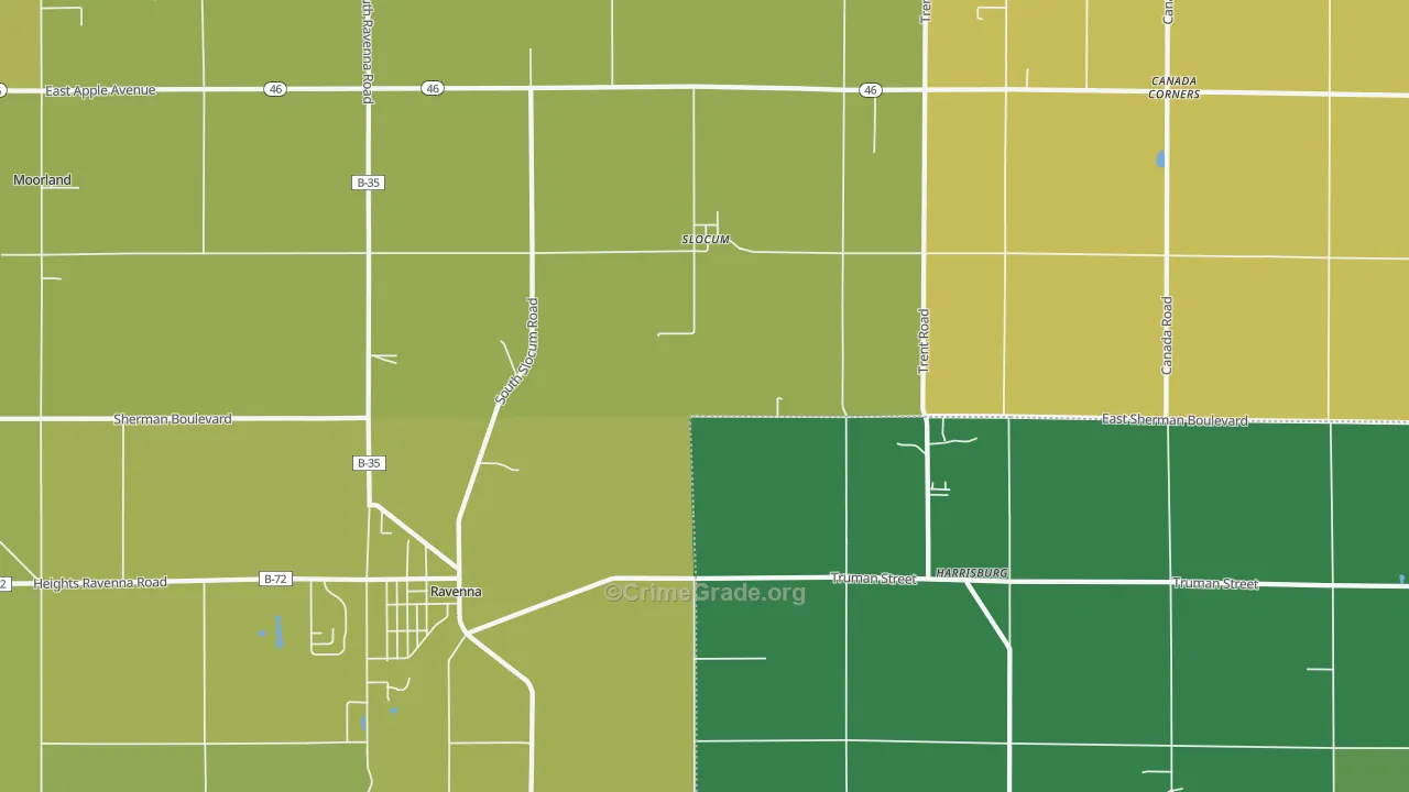 Slocum, MI Map of Vandalism Rates