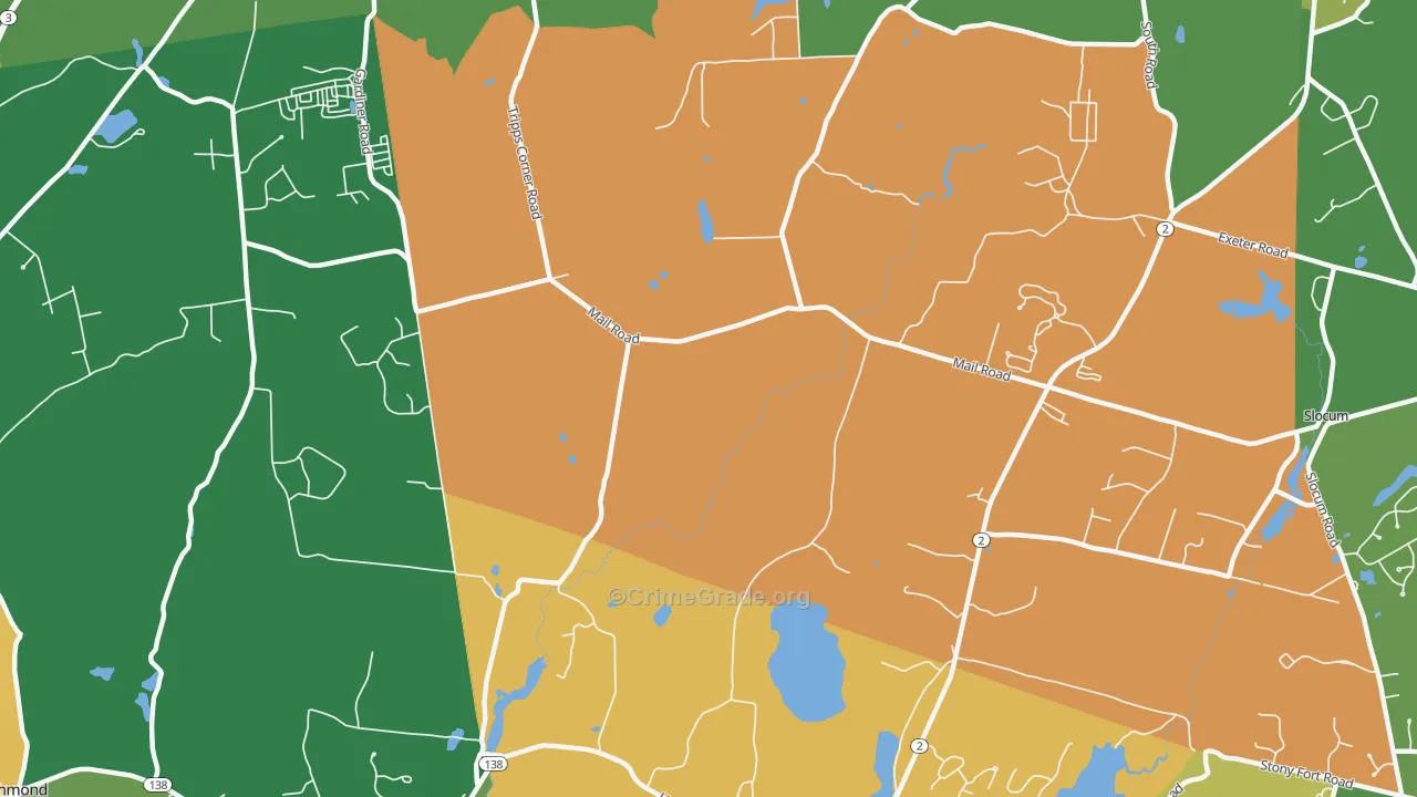 Slocum, RI Map of Vandalism Rates
