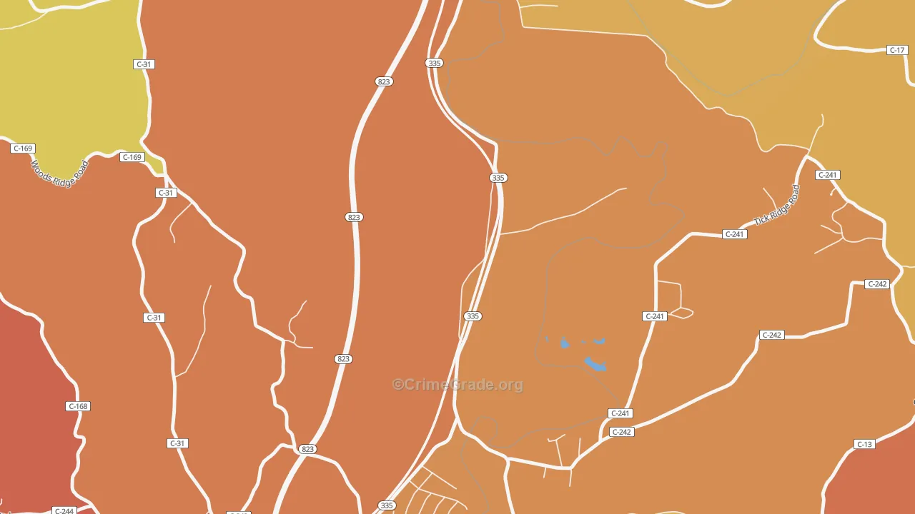 Slocums, OH Map of Vandalism Rates