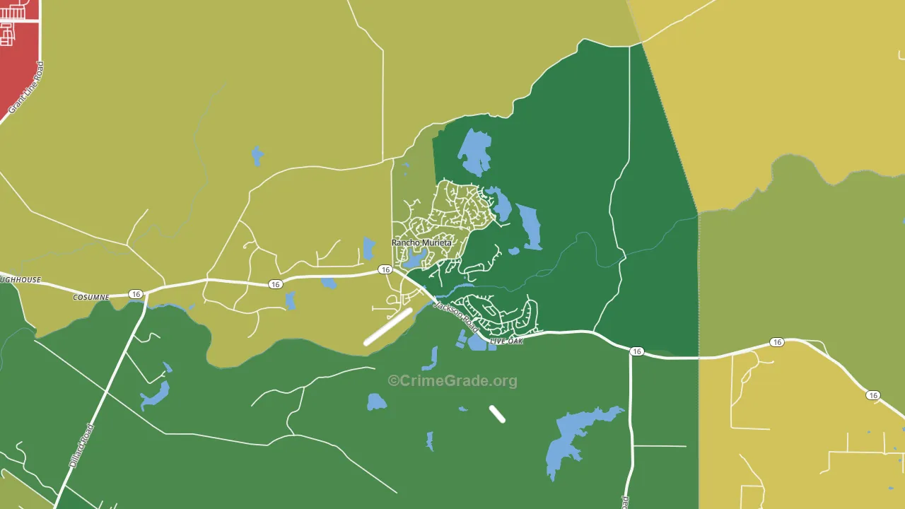 Sloughhouse, CA Map of Vandalism Rates