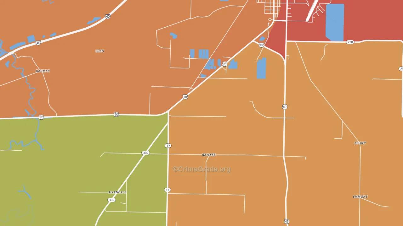 Smale, AR Map of Vandalism Rates