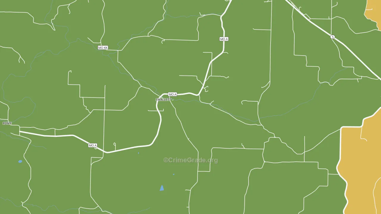 Smallett, MO Map of Vandalism Rates