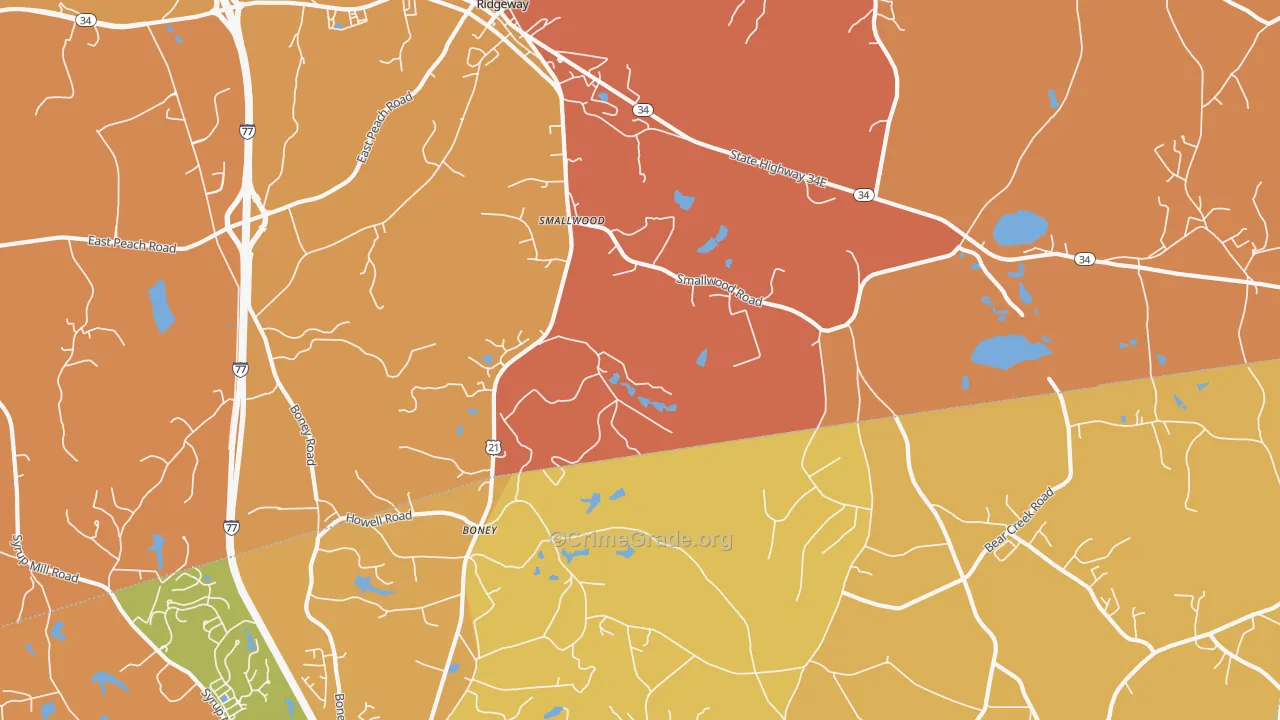 Smallwood, SC Map of Vandalism Rates
