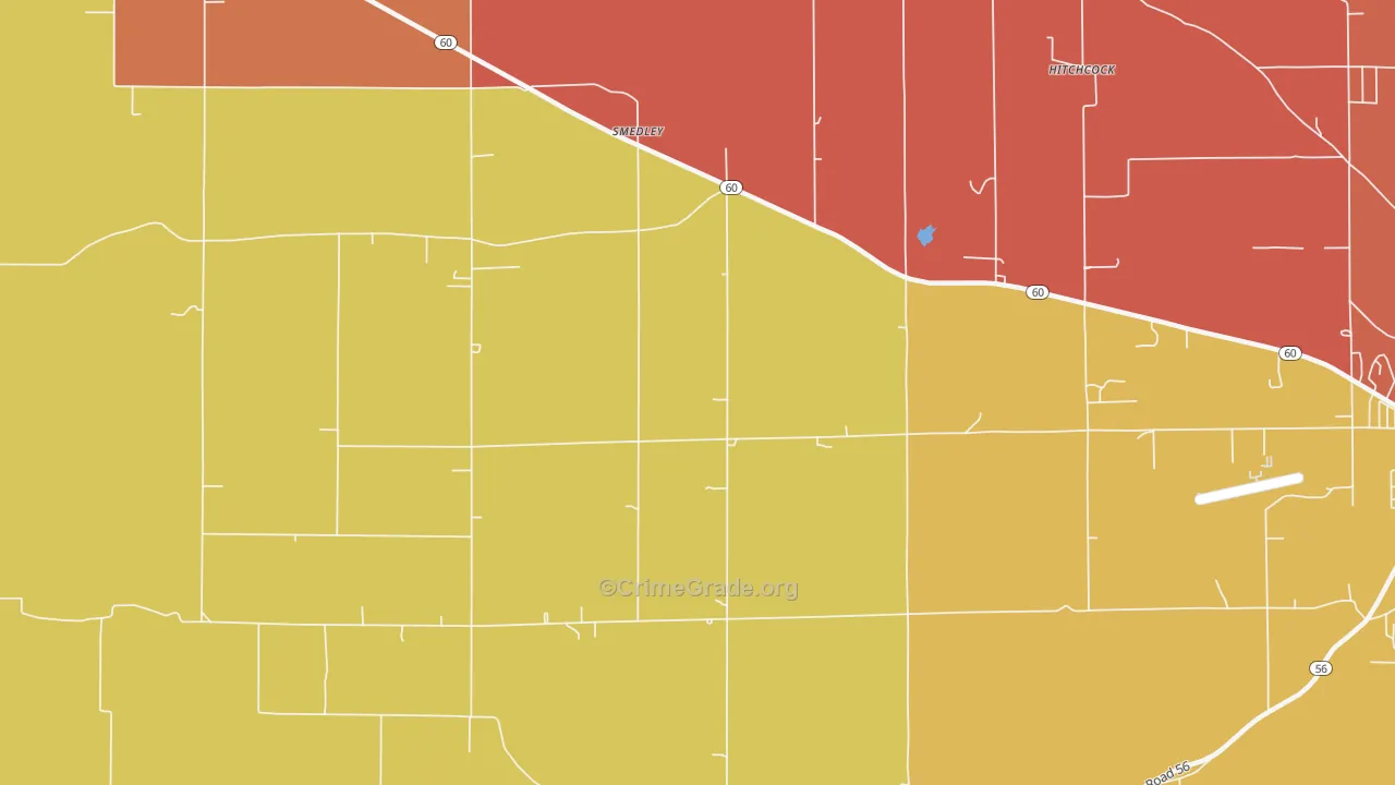 Smedley, IN Map of Vandalism Rates