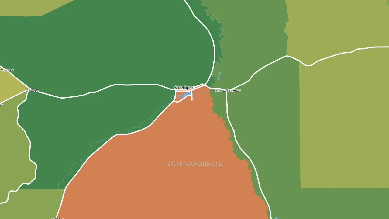 Smethport, PA Map of Vandalism Rates
