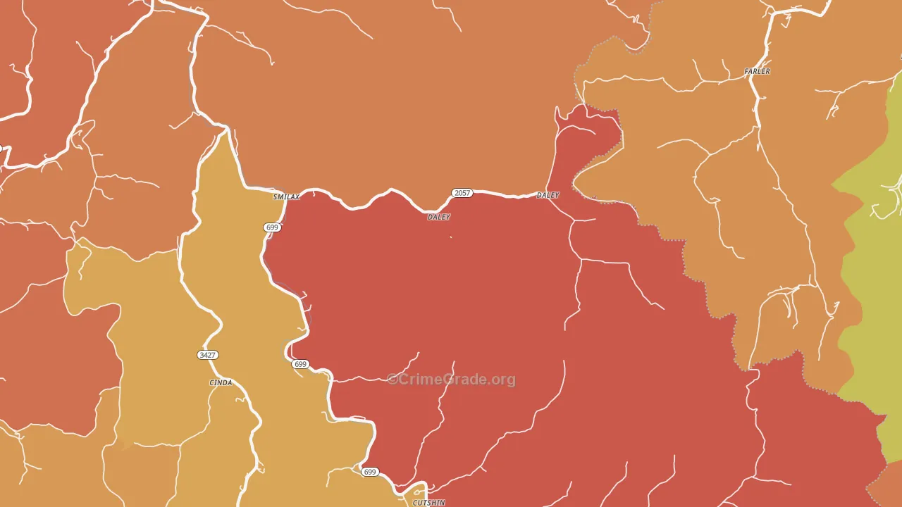 Smilax, KY Map of Vandalism Rates