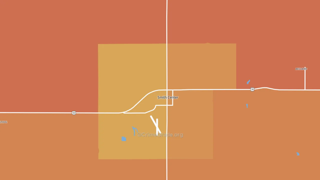 Smith Center, KS Map of Vandalism Rates