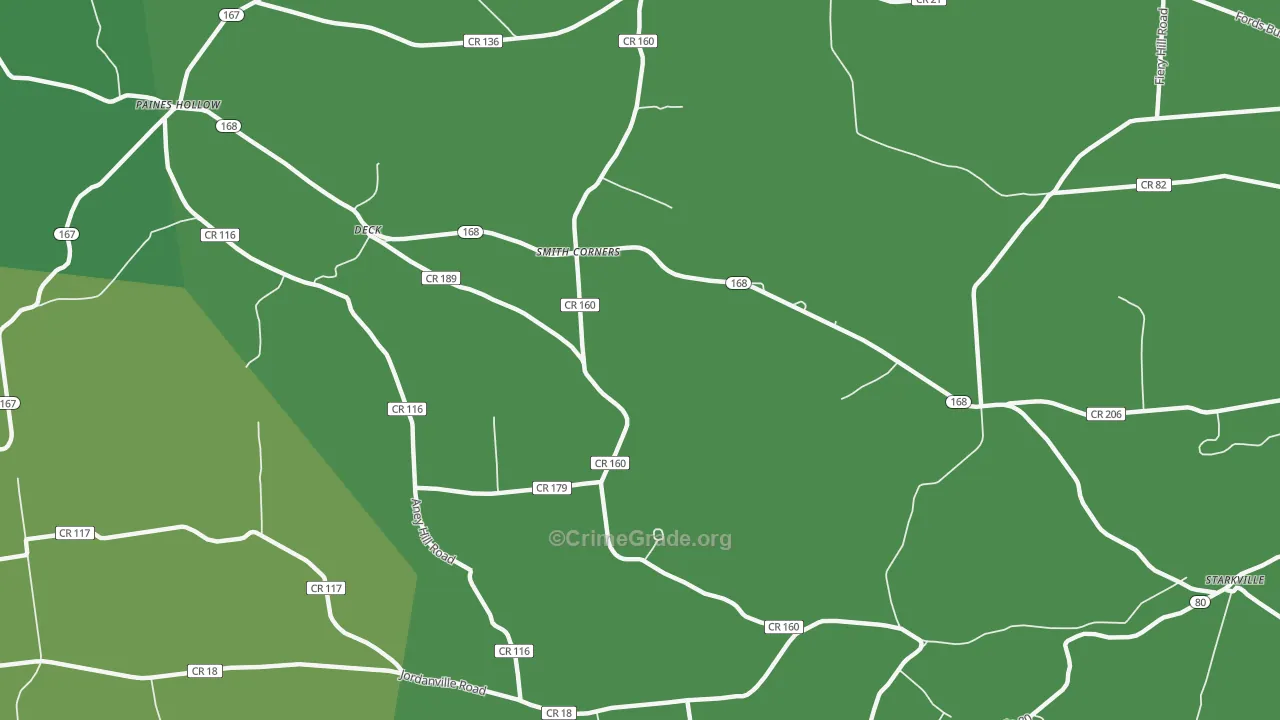 Smith Corners, NY Map of Vandalism Rates
