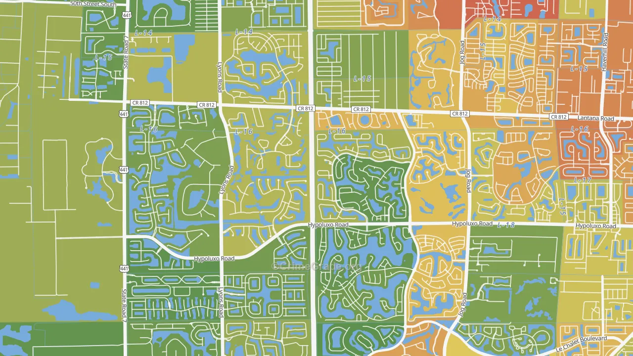 Smith Dairy West, Lake Worth, FL Map of Vandalism Rates