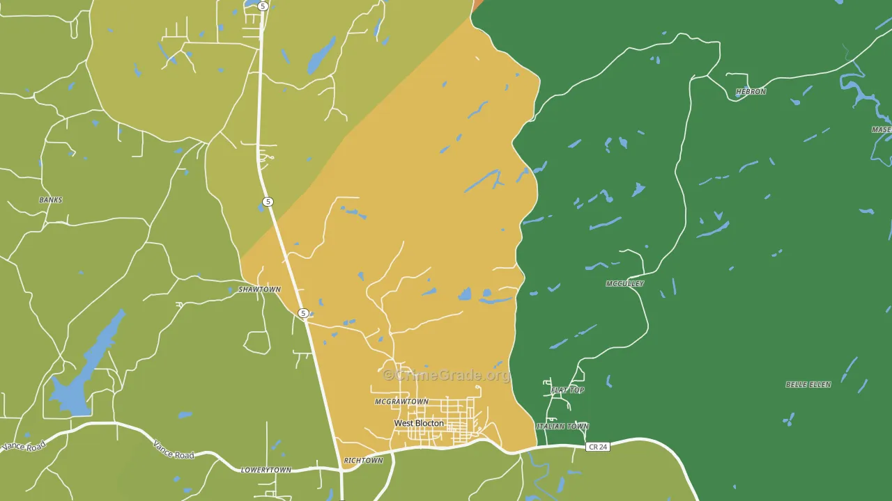 Smith Hill, AL Map of Vandalism Rates