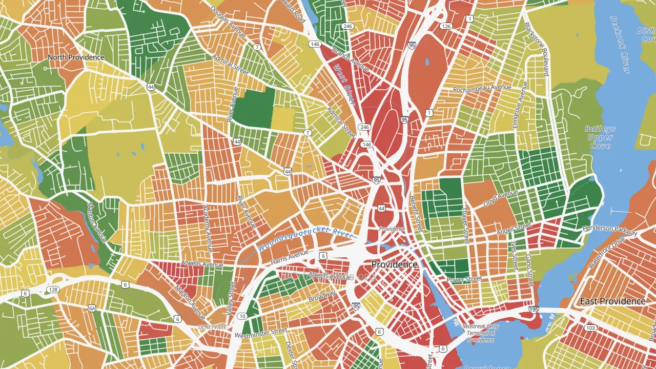 Smith Hill, Providence, RI Map of Vandalism Rates