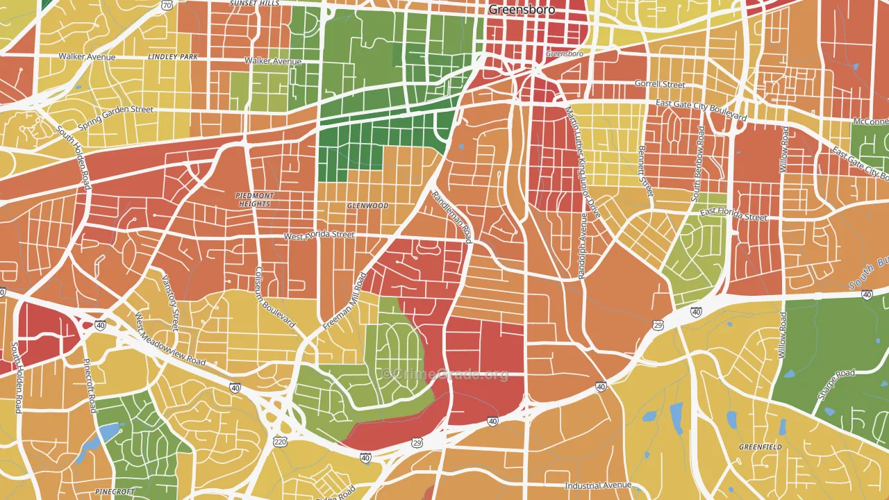 Smith Homes, Greensboro, NC Map of Vandalism Rates