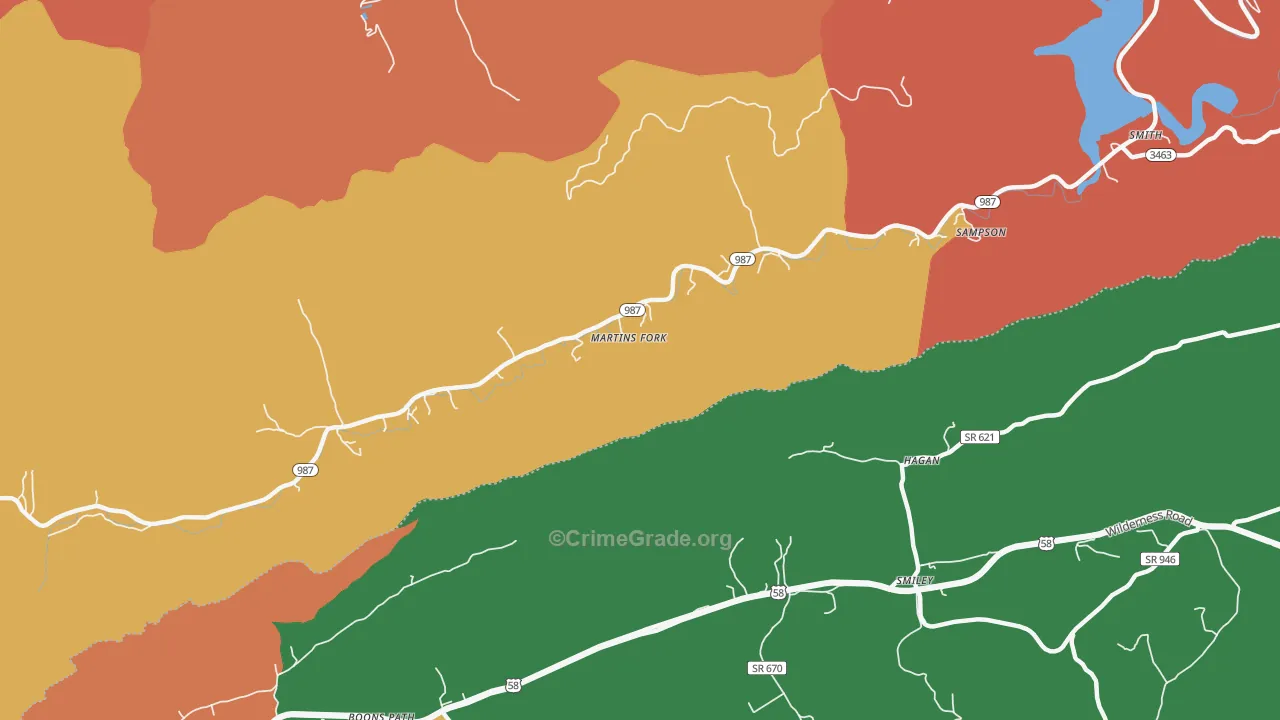 Smith, KY Map of Vandalism Rates