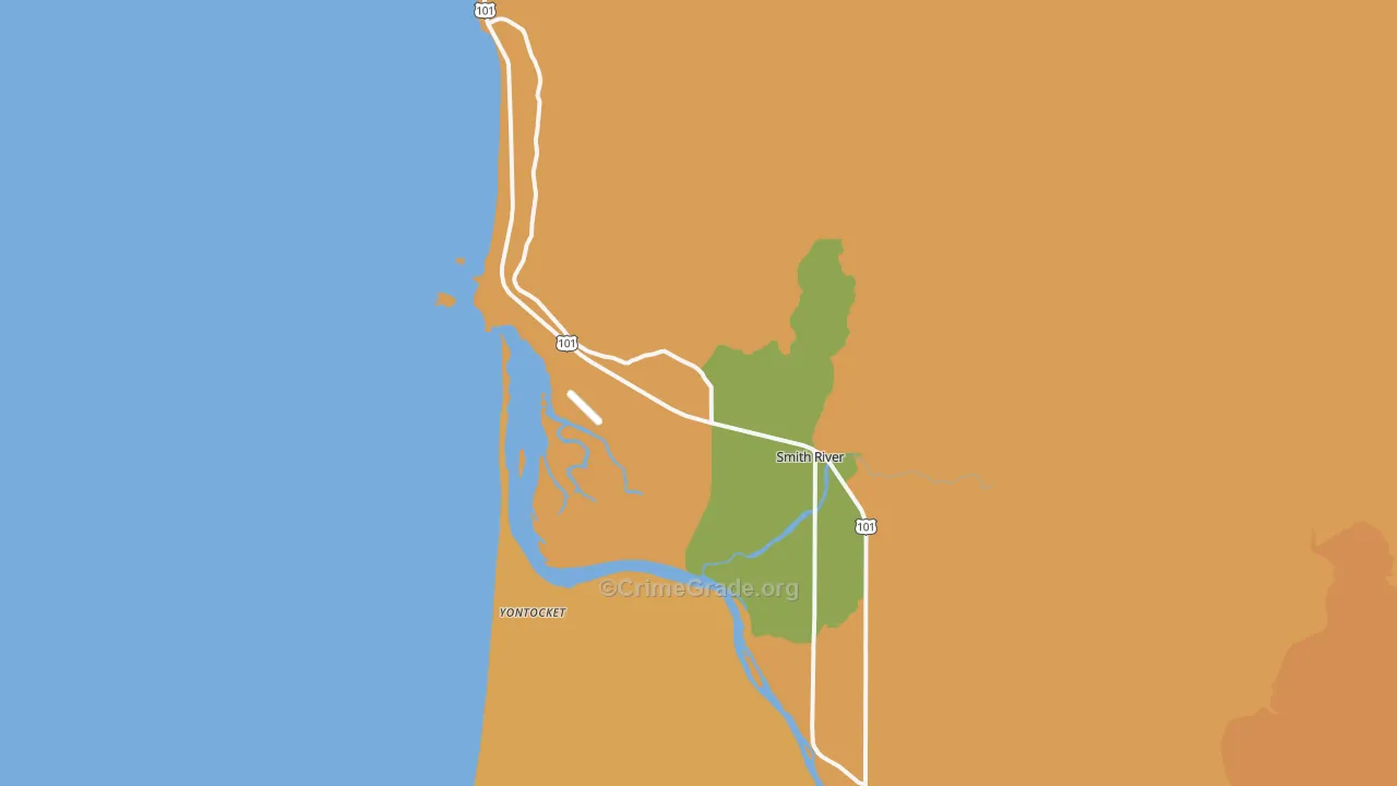 Smith River, CA Map of Vandalism Rates