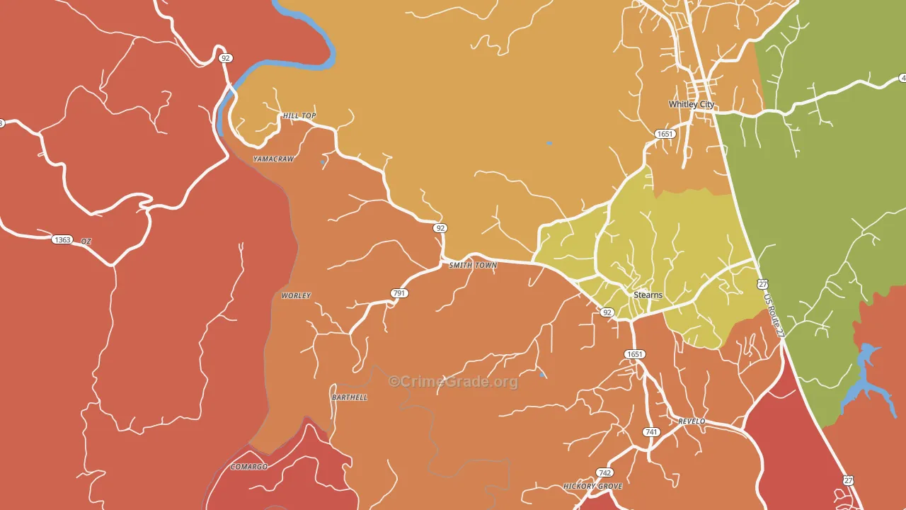 Smith Town, KY Map of Vandalism Rates