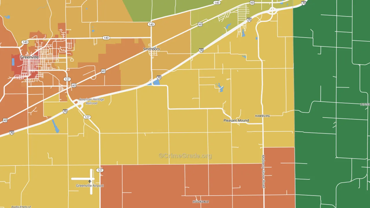 Smithboro, IL Map of Vandalism Rates