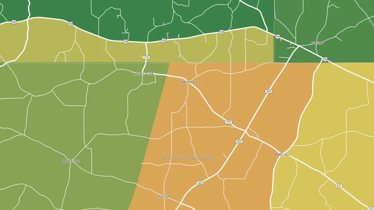 Smithdale, MS Map of Vandalism Rates