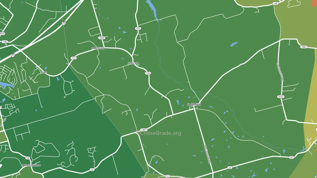 Smithfield, KY Map of Vandalism Rates