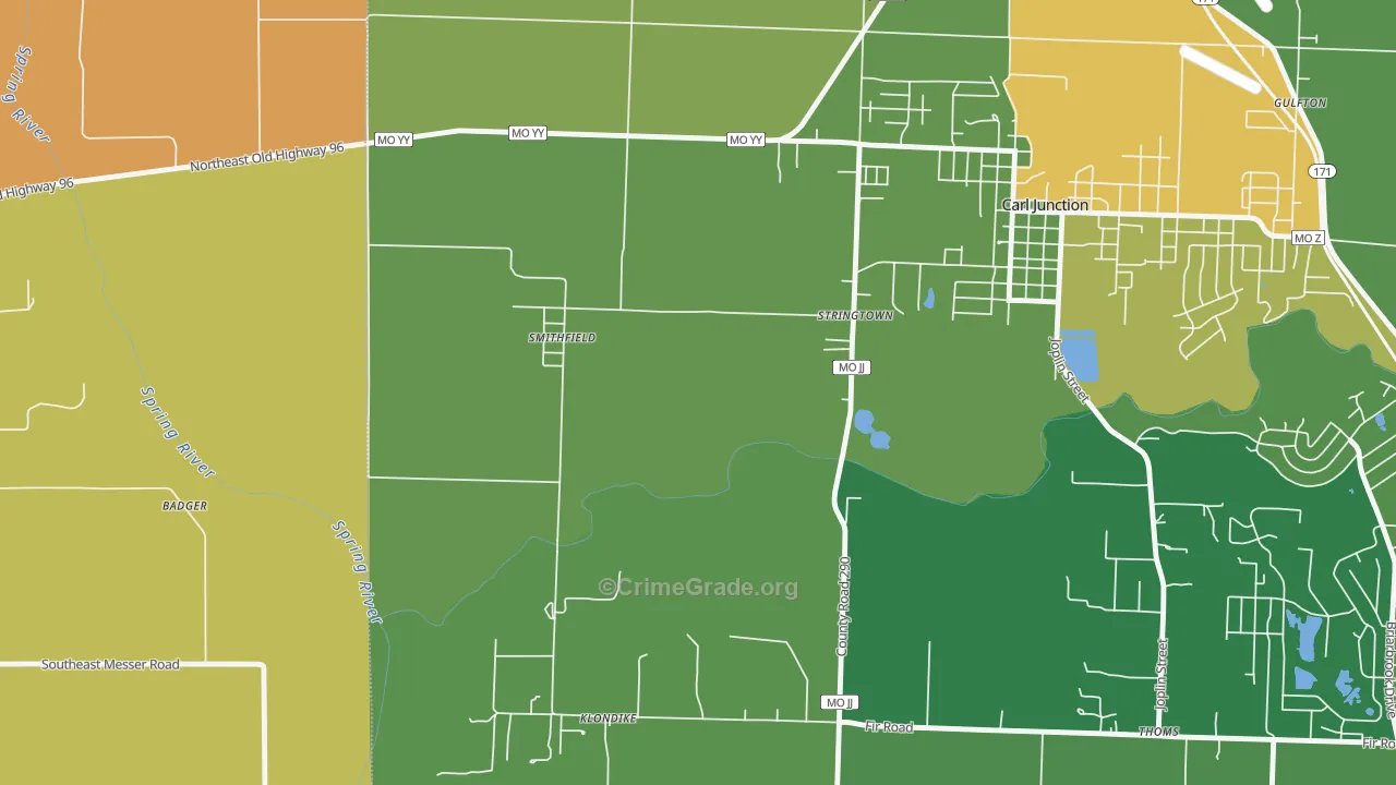 Smithfield, MO Map of Vandalism Rates