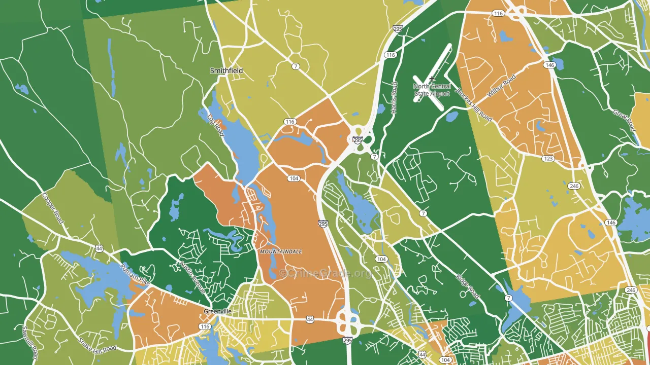 Smithfield, RI Map of Vandalism Rates