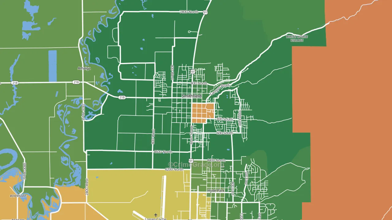 Smithfield, UT Map of Vandalism Rates