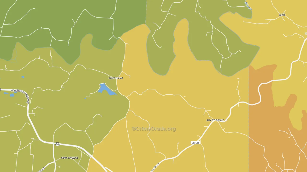 Smithland, TN Map of Vandalism Rates