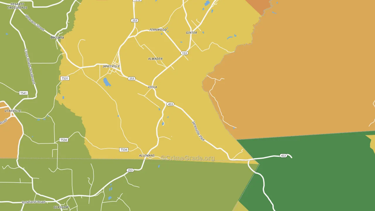 Smithmill, PA Map of Vandalism Rates