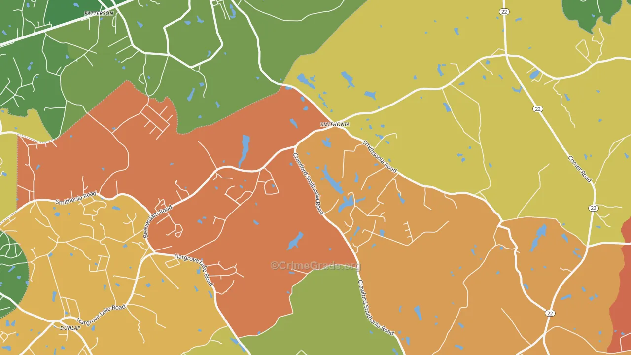 Smithonia, GA Map of Vandalism Rates