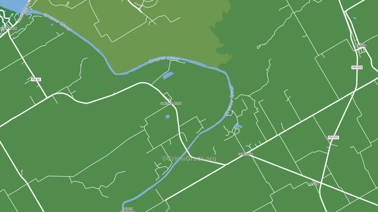 Smiths Bend, TX Map of Vandalism Rates