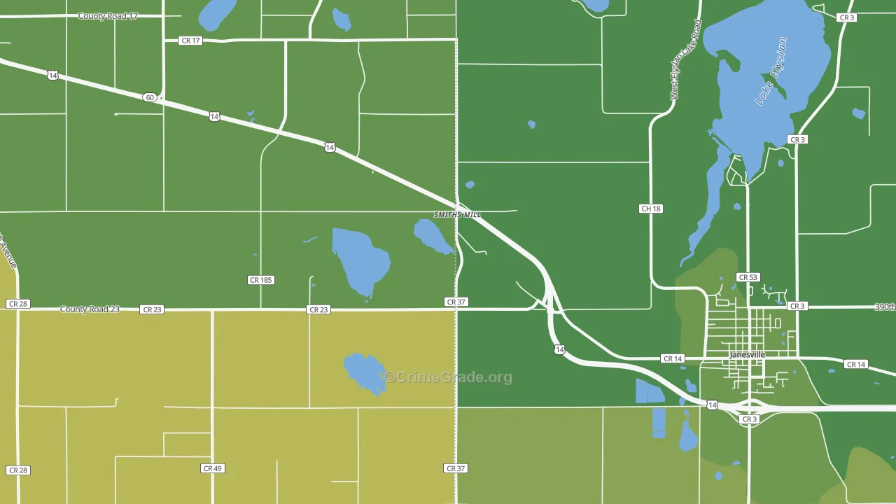 Smiths Mill, MN Map of Vandalism Rates