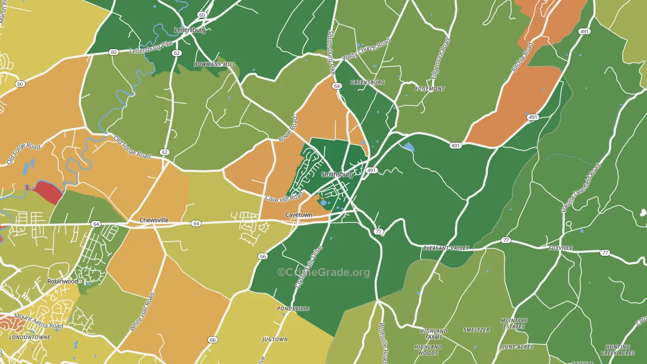 Smithsburg, MD Map of Vandalism Rates