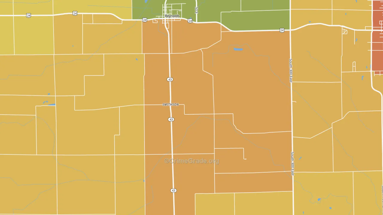 Smithson, IN Map of Vandalism Rates