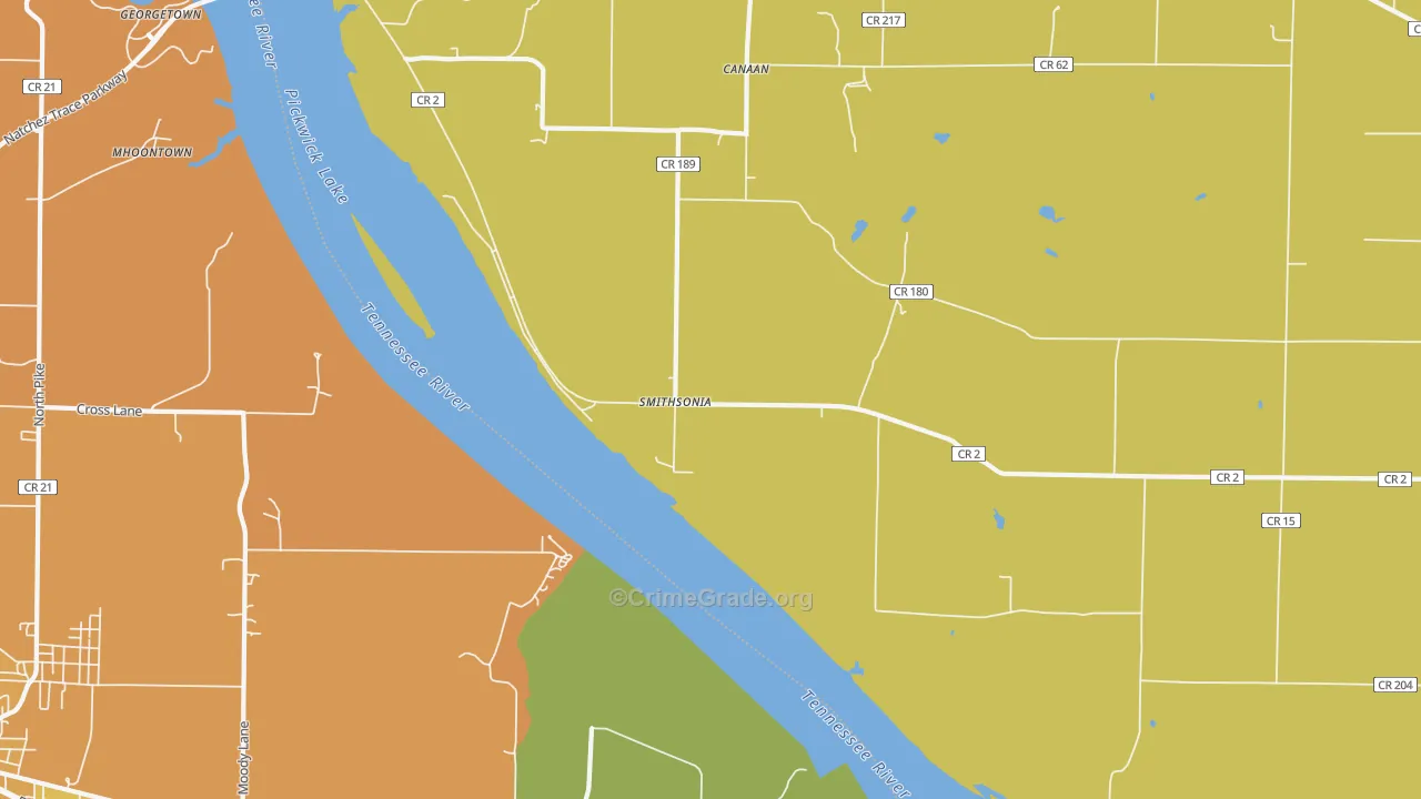 Smithsonia, AL Map of Vandalism Rates