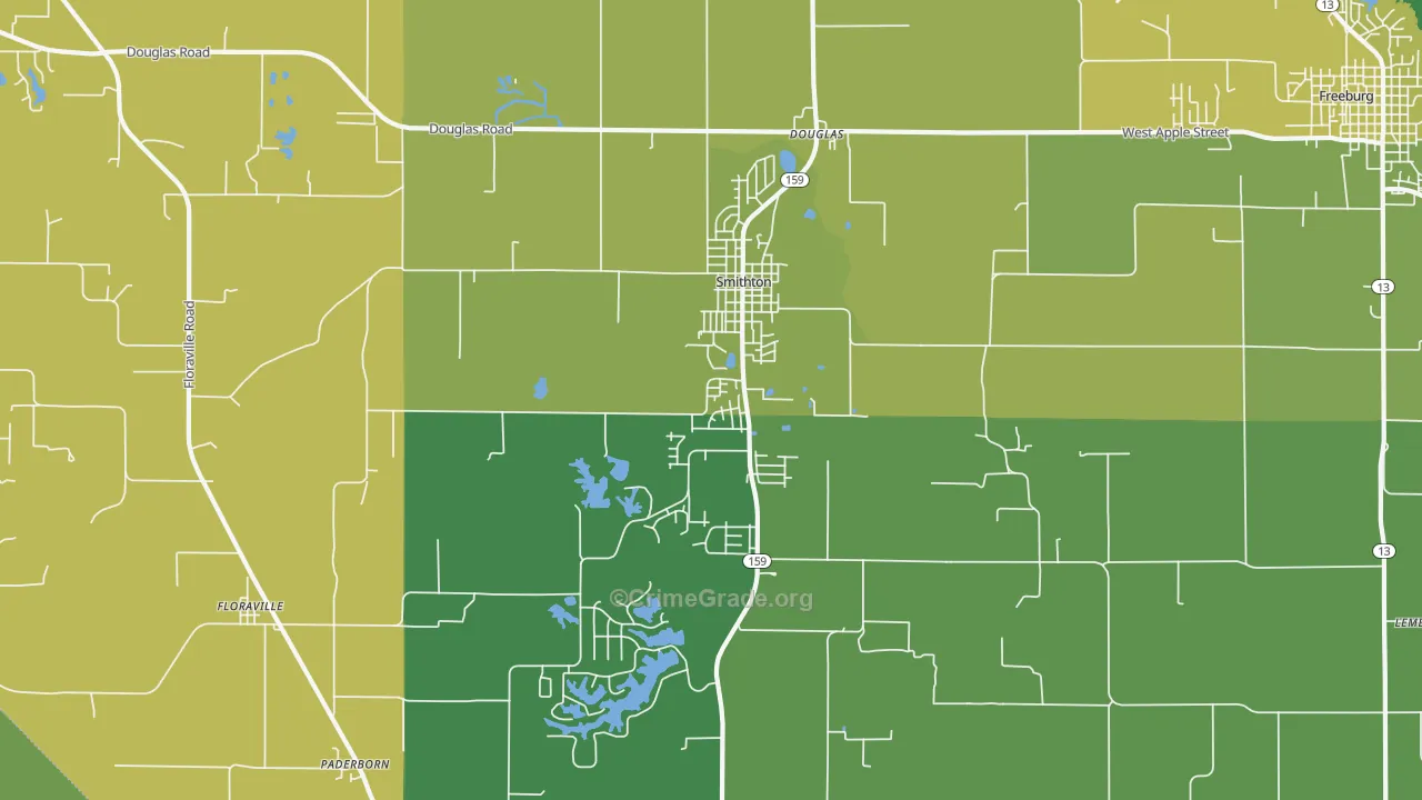 Smithton, IL Map of Vandalism Rates