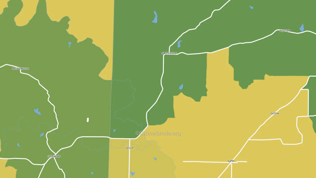 Smithville, AR Map of Vandalism Rates