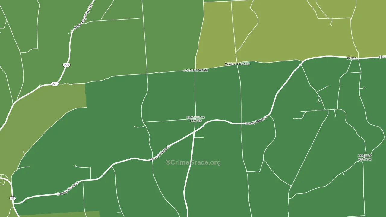 Smithville Center, NY Map of Vandalism Rates
