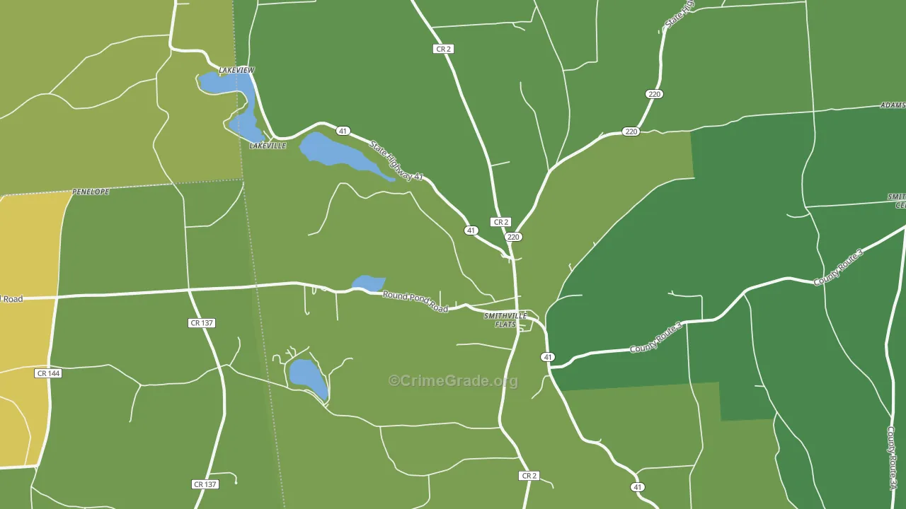 Smithville Flats, NY Map of Vandalism Rates