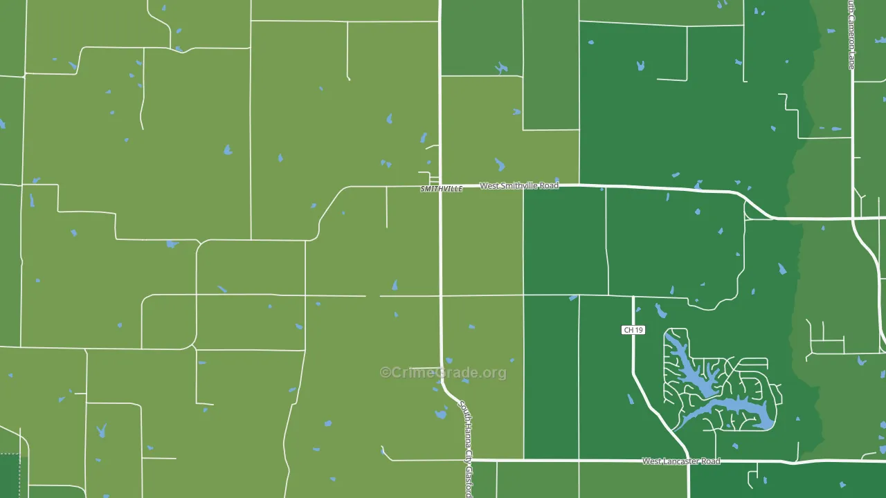 Smithville, IL Map of Vandalism Rates
