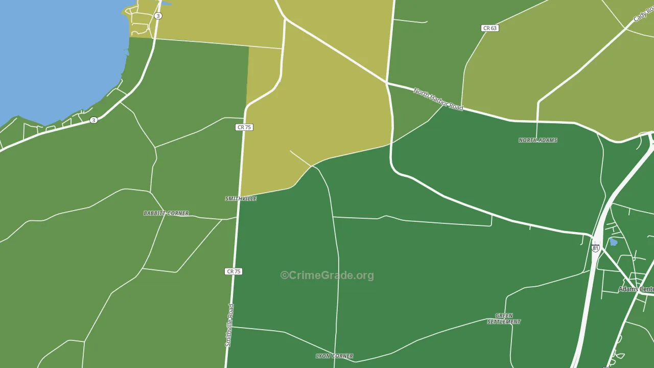 Smithville, NY Map of Vandalism Rates