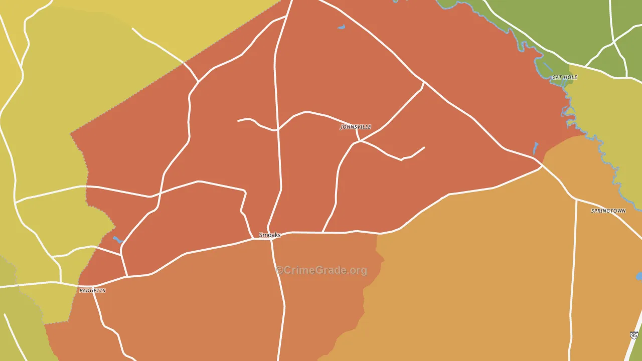 Smoaks, SC Map of Vandalism Rates