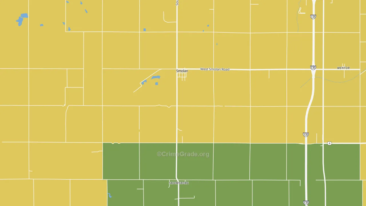 Smolan, KS Map of Vandalism Rates
