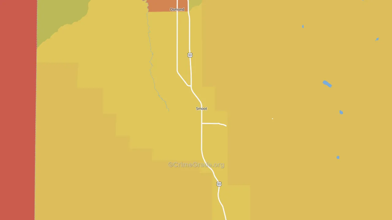 Smoot, WY Map of Vandalism Rates