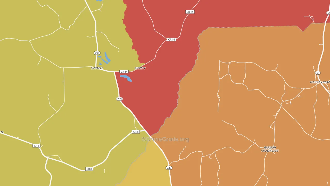 Smuteye, AL Map of Vandalism Rates