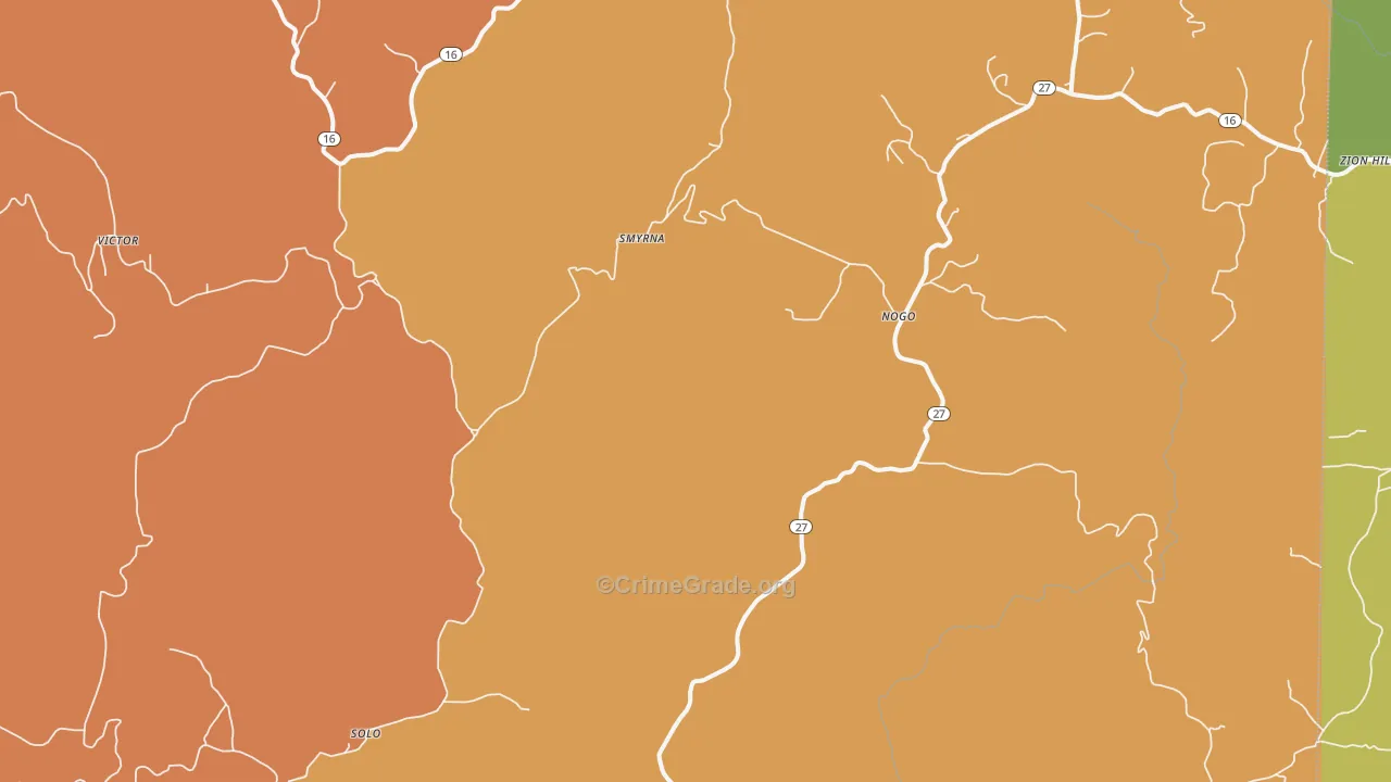 Smyrna, AR Map of Vandalism Rates
