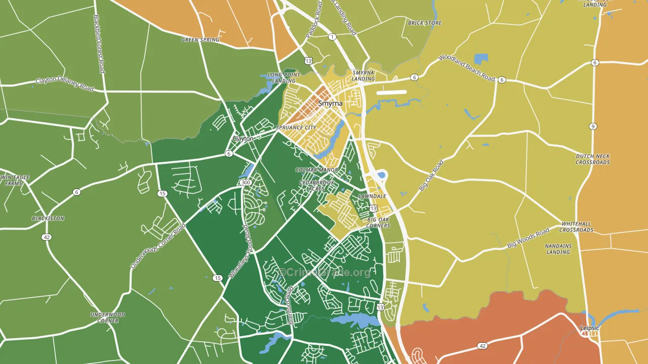 Smyrna, DE Map of Vandalism Rates