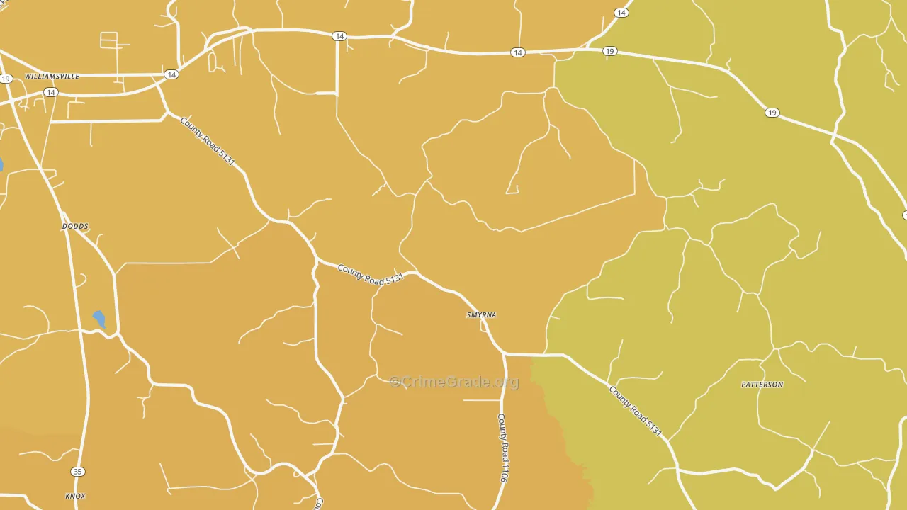 Smyrna, MS Map of Vandalism Rates