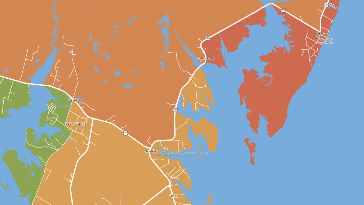 Smyrna, NC Map of Vandalism Rates