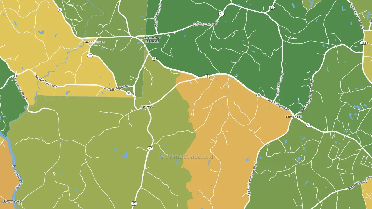 Smyrna, SC Map of Vandalism Rates